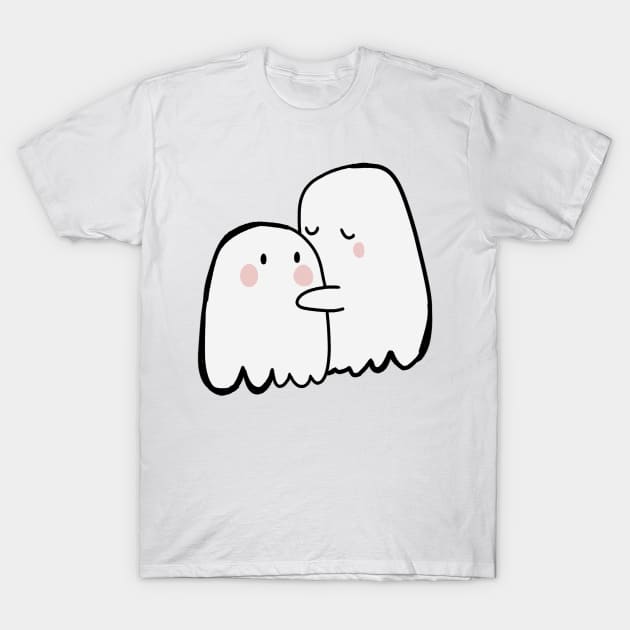 Ghost a Fan of tight hugs T-Shirt by medimidoodles